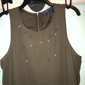 Army green dress w/ beading